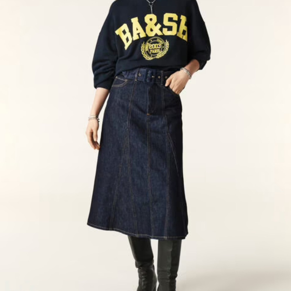BA&SH, Dakota denim skirt.